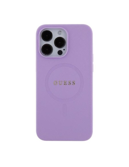 Guess Saffiano MagSafe dėklas iPhone 15 Pro - violetinis Guess Saffiano MagSafe dėklas iPhone 15 Pro - violetinis