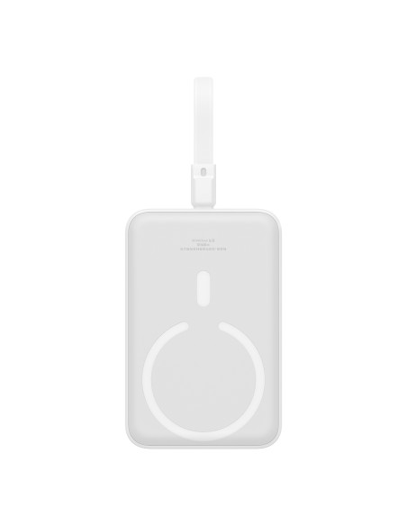 Baseus Magnetic Mini MagSafe 10000mAh 20W maitinimo blokas su įmontuotu Lightning laidu - baltas + Baseus Simple Series ...