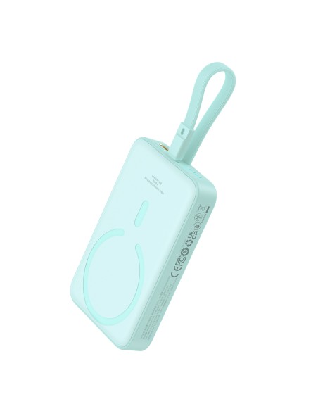 Baseus Magnetic Mini MagSafe 10000mAh 20W maitinimo blokas su įmontuotu Lightning laidu – mėlynas + Baseus Simple Series...
