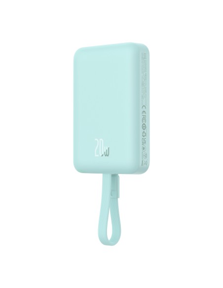 Baseus Magnetic Mini MagSafe 10000mAh 20W maitinimo blokas su įmontuotu Lightning laidu – mėlynas + Baseus Simple Series...