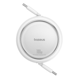 Baseus Free2Draw Mini USB-C – USB-C 100W 1m ištraukiamas laidas – baltas