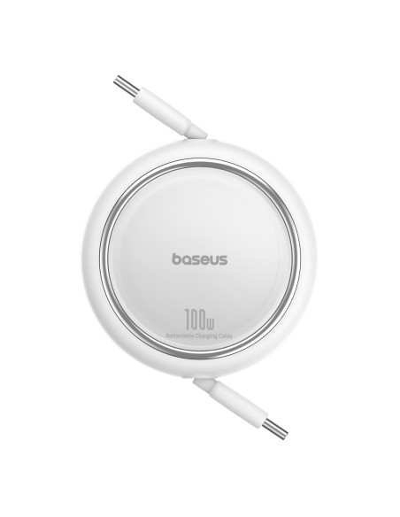 Baseus Free2Draw Mini USB-C – USB-C 100W 1m ištraukiamas laidas – baltas Baseus Free2Draw Mini USB-C – USB-C 100W 1m ištraukiamas laidas – baltas