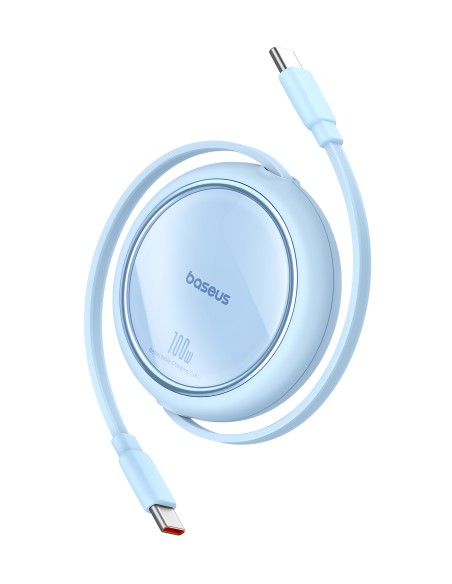 Baseus Free2Draw Mini USB-C – USB-C 100W 1m ištraukiamas laidas – mėlynas Baseus Free2Draw Mini USB-C – USB-C 100W 1m ištraukiamas laidas – mėlynas