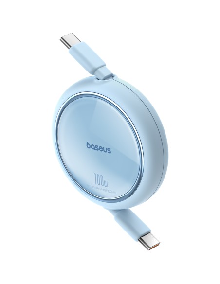 Baseus Free2Draw Mini USB-C – USB-C 100W 1m ištraukiamas laidas – mėlynas Baseus Free2Draw Mini USB-C – USB-C 100W 1m ištraukiamas laidas – mėlynas