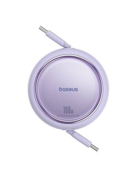 Baseus Free2Draw Mini USB-C – USB-C ištraukiamas laidas 100W 1m – violetinė