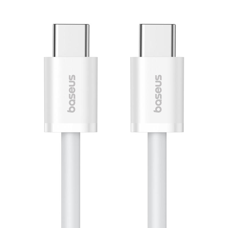 „Baseus Superior Series ll“ USB-C – USB-C 30 W 480 Mb/ s laidas, 1 m – baltas