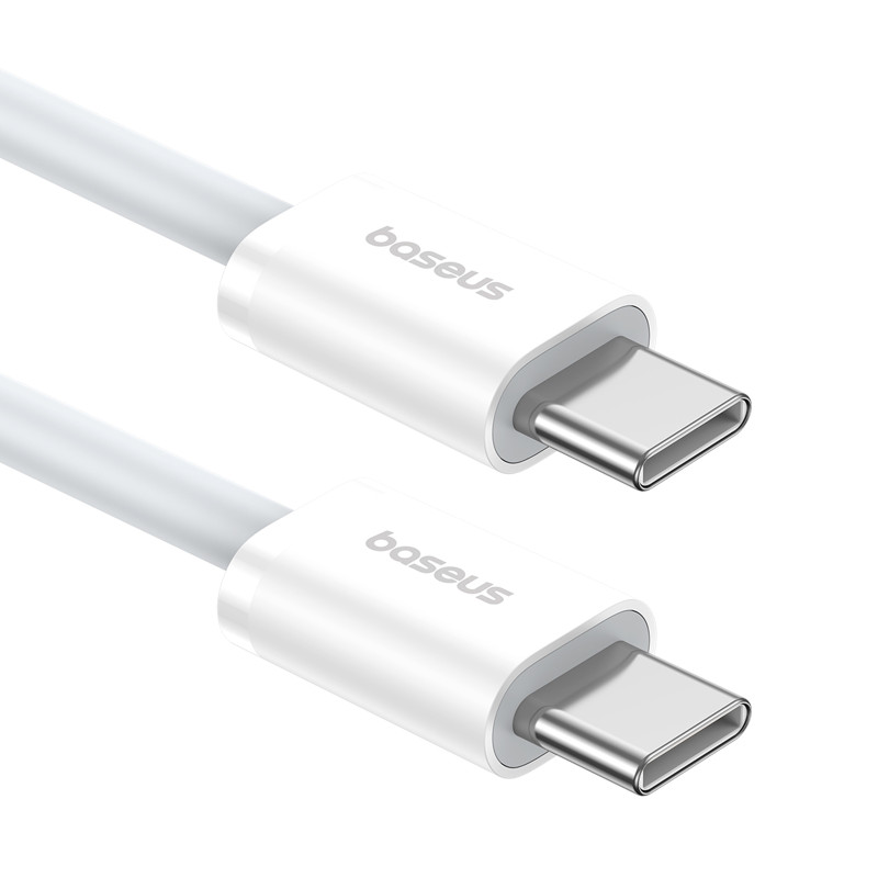 „Baseus Superior Series ll“ USB-C – USB-C 30 W 480 Mb/ s laidas, 1 m – baltas