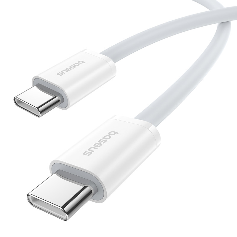 „Baseus Superior Series ll“ USB-C – USB-C 30 W 480 Mb/ s 2 m laidas – baltas