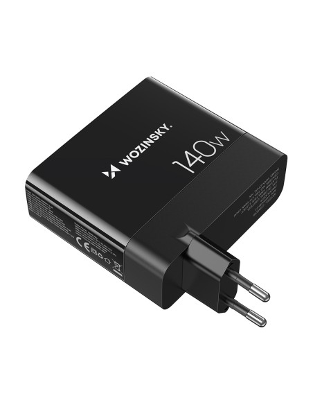 Wozinsky CGWCB 140W GaN sieninis įkroviklis 3 x USB-C / 2 x USB-A - juodas