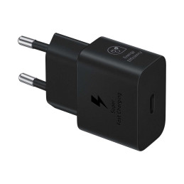 Samsung EP-T2510XBEGEU 25W SFC GaN sieninis įkroviklis su USB-C laidu - juodas
