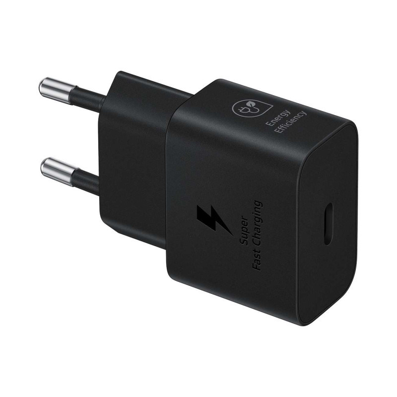 Samsung EP-T2510XBEGEU 25W SFC GaN sieninis įkroviklis su USB-C laidu - juodas