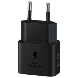 Samsung EP-T2510XBEGEU 25W SFC GaN sieninis įkroviklis su USB-C laidu - juodas