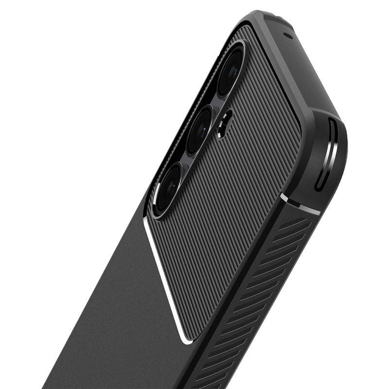 Spigen Rugged Armor dėklas, skirtas Samsung Galaxy S23 FE - matinė juoda