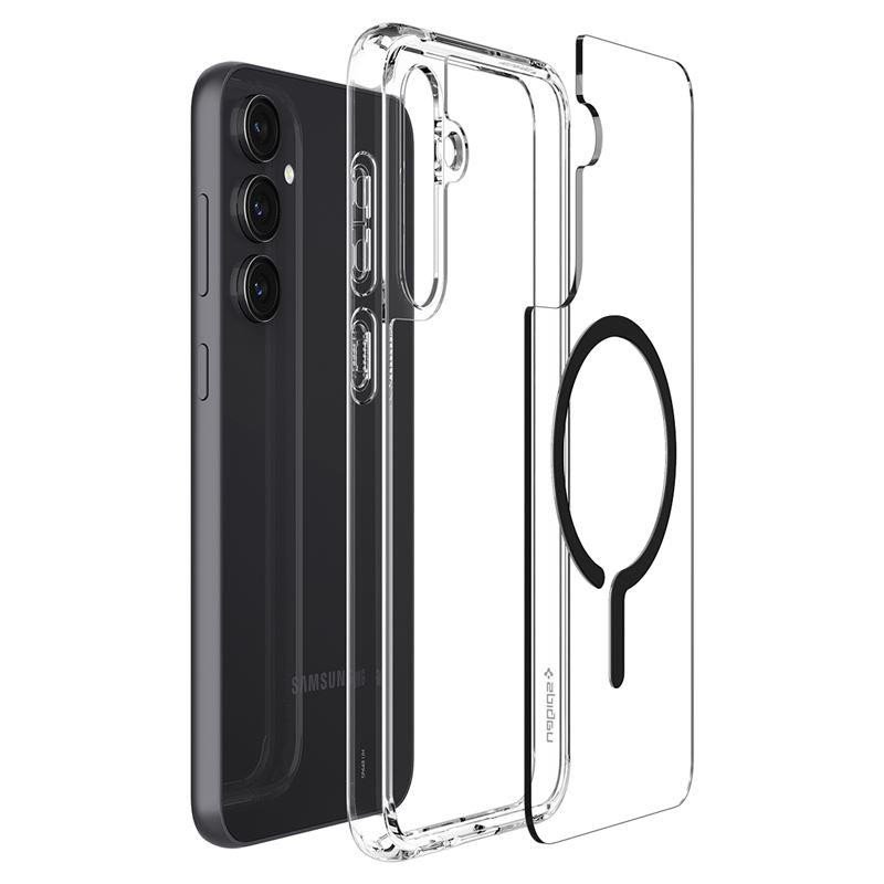 „Spigen Ultra Hybrid OneTap“ žiedinis dėklas su „MagSafe“, skirtas Samsung Galaxy S23 FE – skaidrus ir juodas