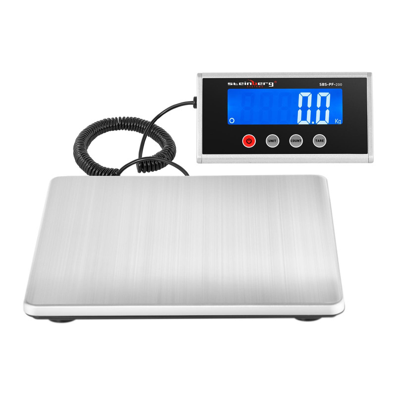 Platforminės pašto svarstyklės siuntoms 275x275mm maitinimas + baterijos 200kg / 100g