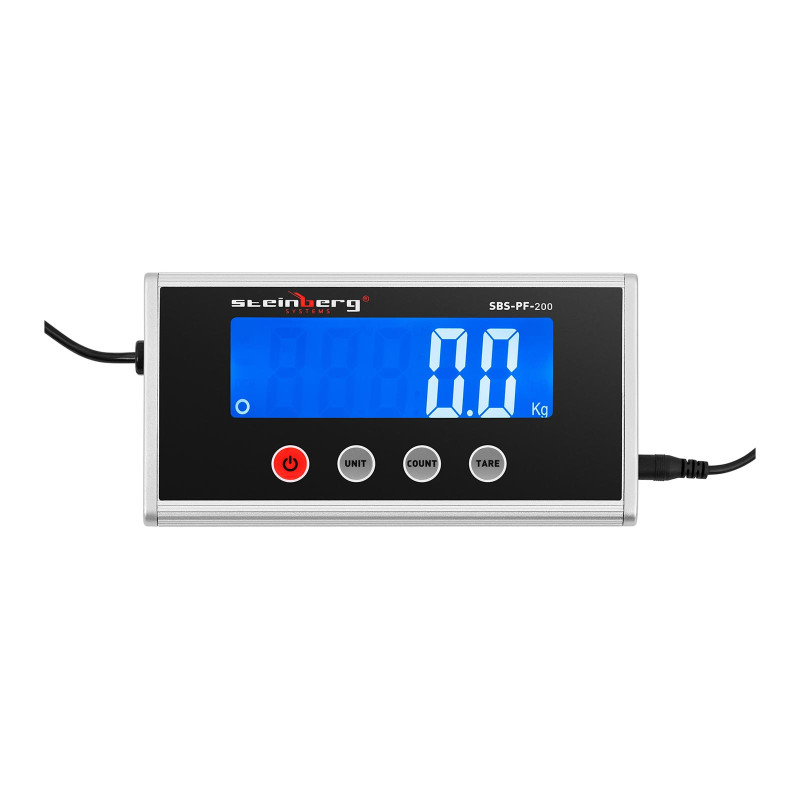 Platforminės pašto svarstyklės siuntoms 275x275mm maitinimas + baterijos 200kg / 100g