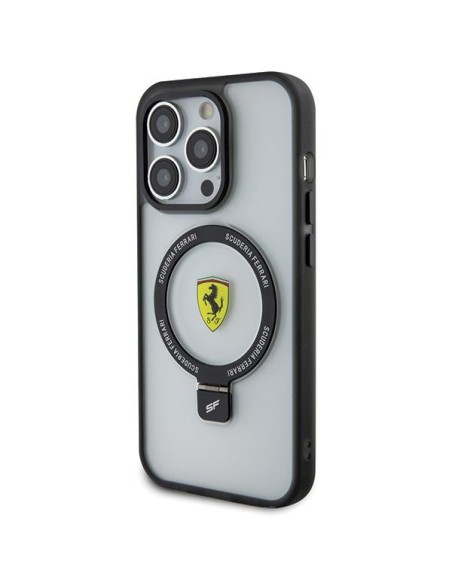 Ferrari Ring Stand 2023 Collection MagSafe dėklas, skirtas iPhone 15 Pro - skaidrus Ferrari Ring Stand 2023 Collection MagSafe dėklas, skirtas iPhone 15 Pro - skaidrus