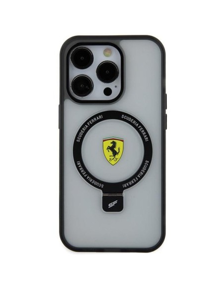 Ferrari Ring Stand 2023 Collection MagSafe dėklas, skirtas iPhone 15 Pro - skaidrus Ferrari Ring Stand 2023 Collection MagSafe dėklas, skirtas iPhone 15 Pro - skaidrus