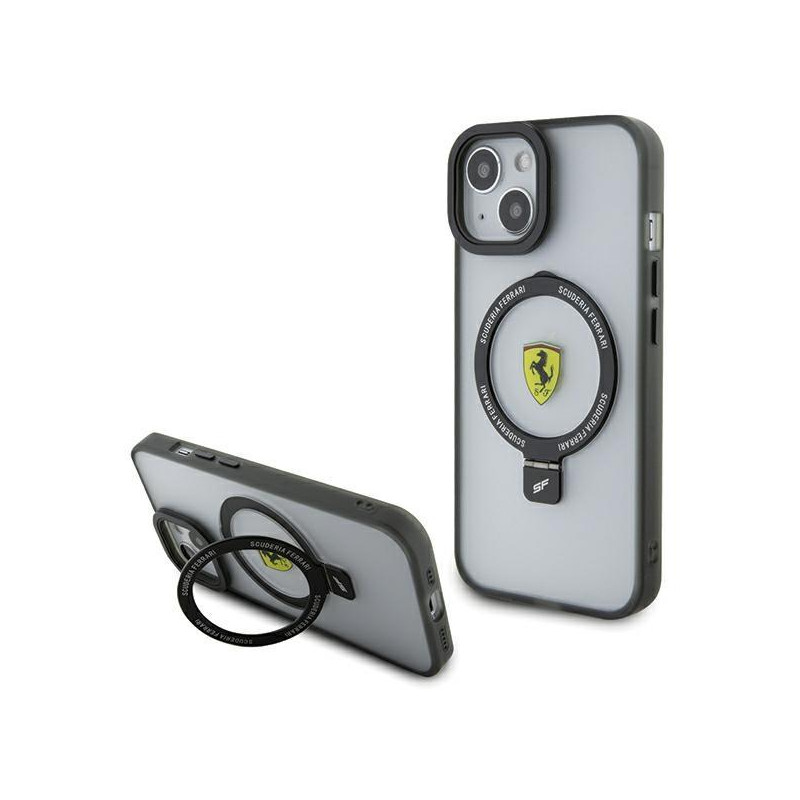 Ferrari Ring Stand 2023 Collection MagSafe dėklas iPhone 15 - skaidrus Ferrari Ring Stand 2023 Collection MagSafe dėklas iPhone 15 - skaidrus