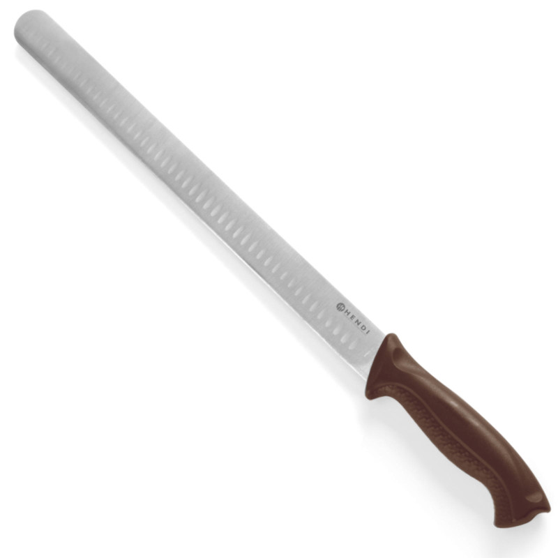 Kumpio ir lašišos mėsos peilis HACCP ilgas rutulinis sujungimas 490 mm - rudas - HENDI 842966