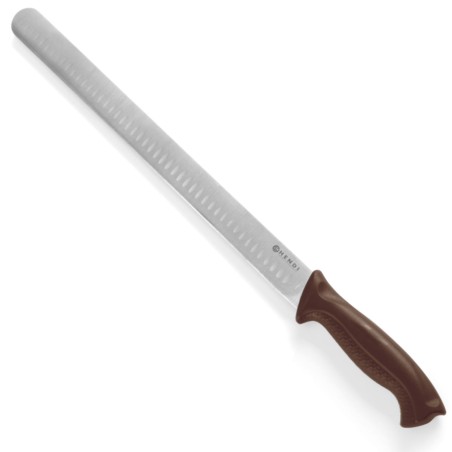 Kumpio ir lašišos mėsos peilis HACCP ilgas rutulinis sujungimas 490 mm - rudas - HENDI 842966 Kumpio ir lašišos mėsos peilis HACCP ilgas rutulinis sujungimas 490 mm - rudas - HENDI 842966