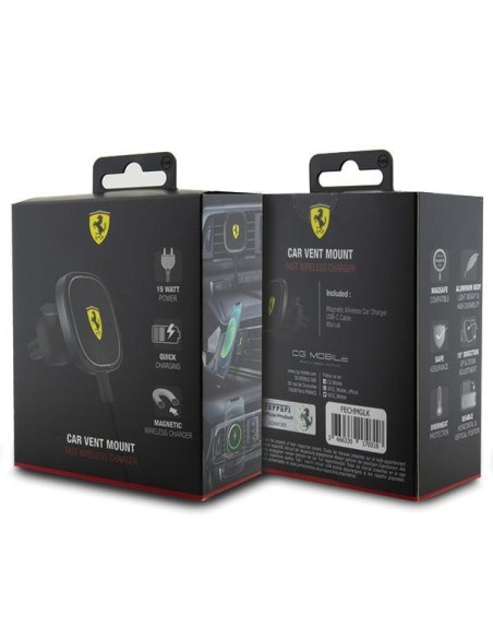 Ferrari 2023 Collection MagSafe 15W indukcinis automobilinis įkroviklis orlaidei - juodas Ferrari 2023 Collection MagSafe 15W indukcinis automobilinis įkroviklis orlaidei - juodas