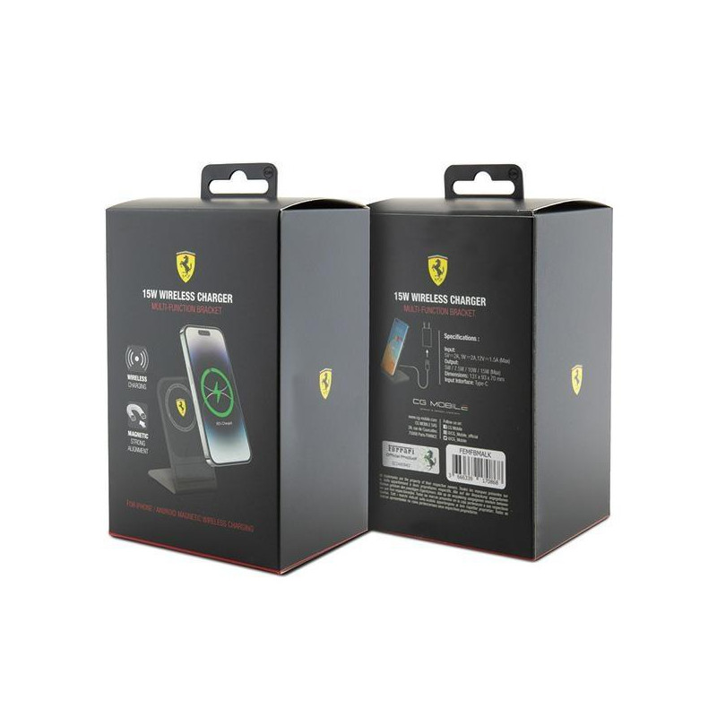 Ferrari 2023 Collection MagSafe 15W indukcinis įkroviklis - juodas