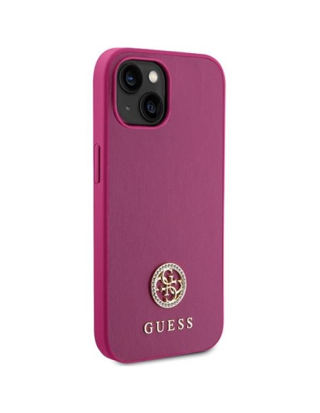 Guess Strass Metal Logo dėklas, skirtas iPhone 15 - rožinis Guess Strass Metal Logo dėklas, skirtas iPhone 15 - rožinis