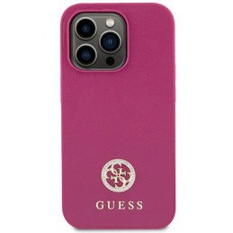 Guess Strass Metal Logo dėklas, skirtas iPhone 15 Pro Max - rožinis