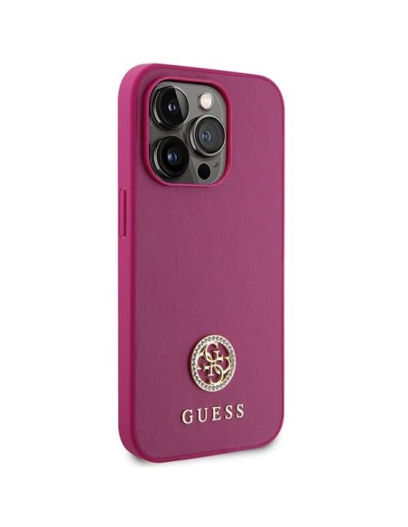 Guess Strass Metal Logo dėklas, skirtas iPhone 15 Pro Max - rožinis Guess Strass Metal Logo dėklas, skirtas iPhone 15 Pro Max - rožinis