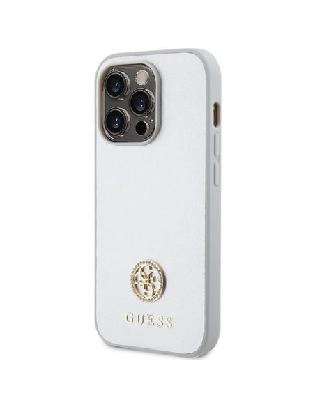 Guess Strass Metal Logo dėklas, skirtas iPhone 15 Pro Max - sidabrinis Guess Strass Metal Logo dėklas, skirtas iPhone 15 Pro Max - sidabrinis