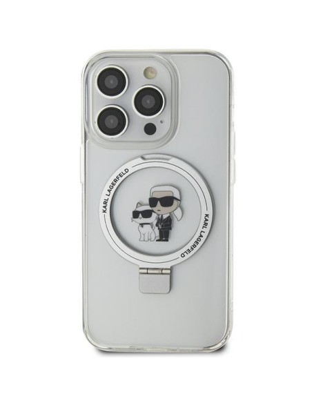 Karl Lagerfeld žiedinis stovas Karl&Choupette MagSafe dėklas iPhone 11 / Xr - baltas Karl Lagerfeld žiedinis stovas Karl&Choupette MagSafe dėklas iPhone 11 / Xr - baltas