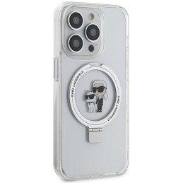 Karl Lagerfeld Ring Stand Karl&Choupette MagSafe dėklas iPhone 14 Pro - baltas