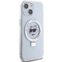 Karl Lagerfeld Ring Stand Choupette Head MagSafe dėklas iPhone 15 - baltas