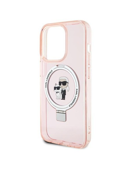 Karl Lagerfeld žiedinis stovas Karl&Choupette MagSafe dėklas iPhone 15 Pro Max - rožinis Karl Lagerfeld žiedinis stovas Karl&Choupette MagSafe dėklas iPhone 15 Pro Max - rožinis