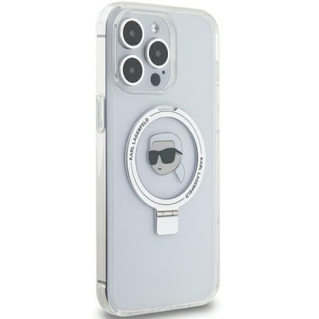 Karl Lagerfeld Ring Stand Karl Head MagSafe dėklas iPhone 15 Pro Max - baltas Karl Lagerfeld Ring Stand Karl Head MagSafe dėklas iPhone 15 Pro Max - baltas