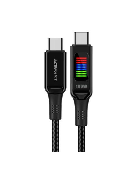 Acefast C7-03 USB-C USB-C 100 W 1,2 m laidas su ekranu – juodas Acefast C7-03 USB-C USB-C 100 W 1,2 m laidas su ekranu – juodas