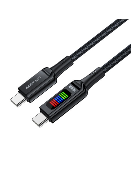Acefast C7-03 USB-C USB-C 100 W 1,2 m laidas su ekranu – juodas Acefast C7-03 USB-C USB-C 100 W 1,2 m laidas su ekranu – juodas