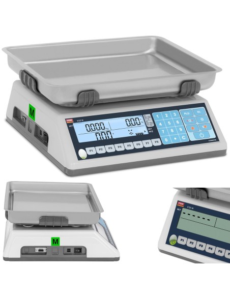 Komercinės svarstyklės su RS232 sąsaja PLU 30 kg / 10 g LCD M LEGALIZACIJA Komercinės svarstyklės su RS232 sąsaja PLU 30 kg / 10 g LCD M LEGALIZACIJA