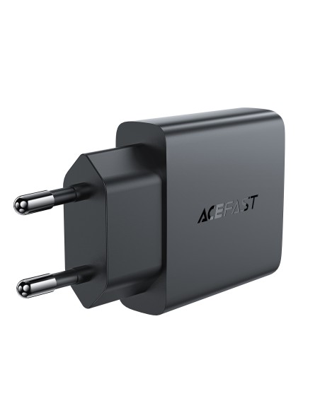 Acefast A69 PD 30W GaN USB-A USB-C sieninis įkroviklis - juodas Acefast A69 PD 30W GaN USB-A USB-C sieninis įkroviklis - juodas