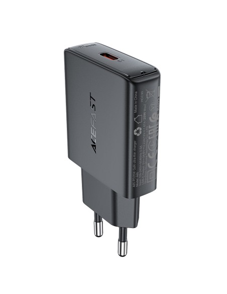 Acefast A65 PD 20W GaN USB-C sieninis įkroviklis - juodas Acefast A65 PD 20W GaN USB-C sieninis įkroviklis - juodas