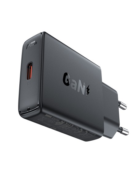 Acefast A65 PD 20W GaN USB-C sieninis įkroviklis - juodas Acefast A65 PD 20W GaN USB-C sieninis įkroviklis - juodas