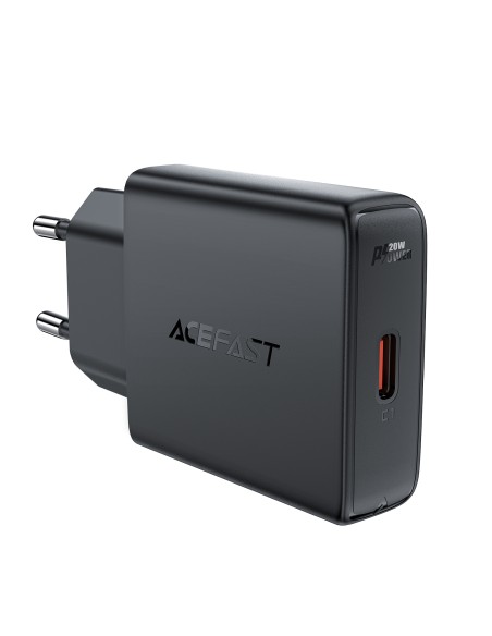 Acefast A65 PD 20W GaN USB-C sieninis įkroviklis - juodas Acefast A65 PD 20W GaN USB-C sieninis įkroviklis - juodas