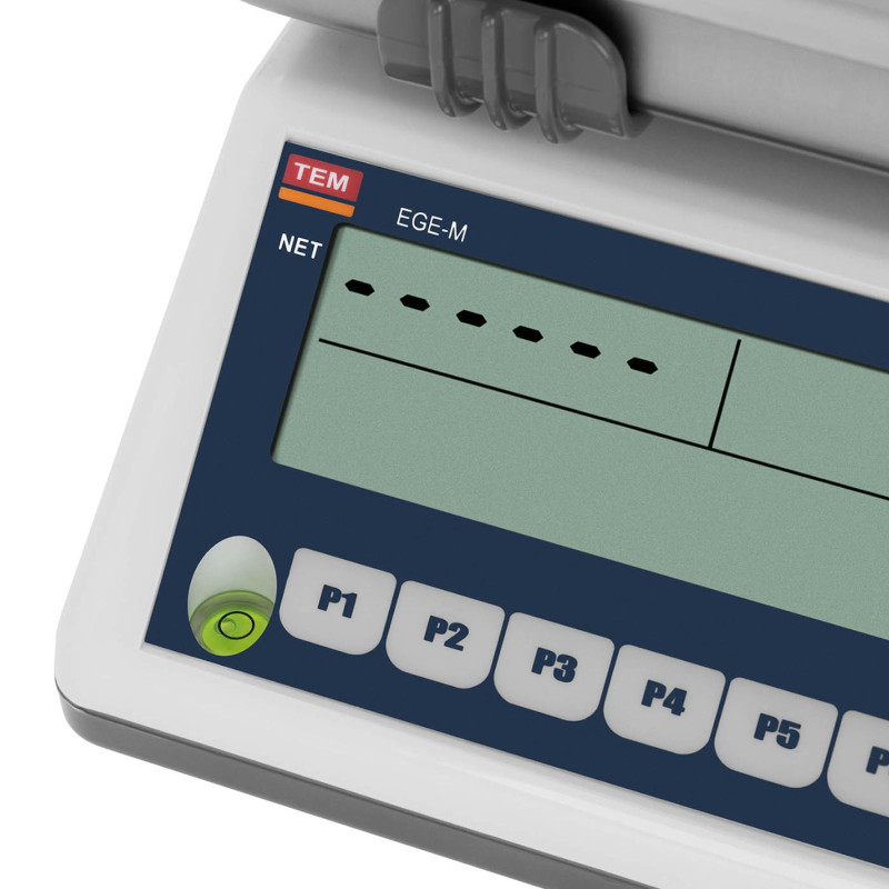 Komercinės svarstyklės su RS232 sąsaja PLU 30 kg / 10 g LCD M LEGALIZACIJA