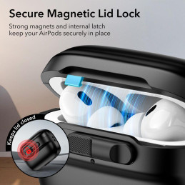 ESR Pulse Halolock dėklas su MagSafe, skirtas Apple AirPods Pro 1/ 2 – juodas