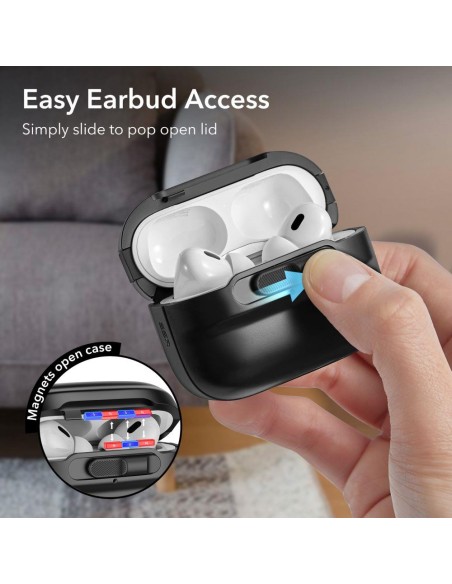ESR Pulse Halolock dėklas su MagSafe, skirtas Apple AirPods Pro 1/ 2 – juodas ESR Pulse Halolock dėklas su MagSafe, skirtas Apple AirPods Pro 1/ 2 – juodas