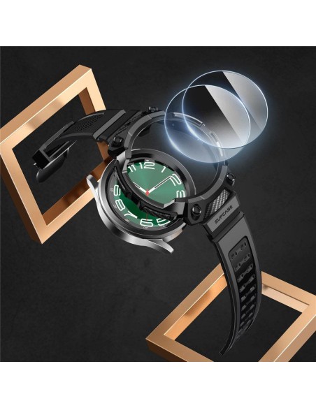 Unicorn Beetle Pro lagaminų rinkinys ir grūdintas stiklas, skirtas Samsung Galaxy Watch 6 Classic (47 mm) – juodas Unicorn Beetle Pro lagaminų rinkinys ir grūdintas stiklas, skirtas Samsung Galaxy Watch 6 Classic (47 mm) – juodas