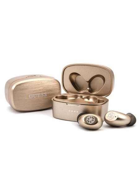Słuchawki Bluetooth Guess 4G TWS + stacja dokująca - złote Słuchawki Bluetooth Guess 4G TWS + stacja dokująca - złote