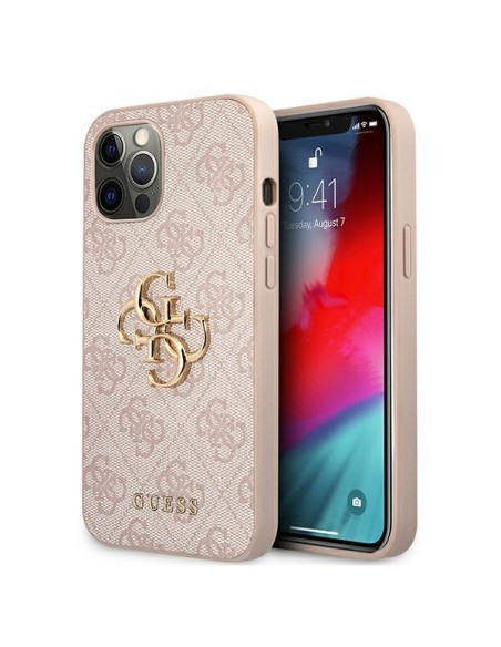 Etui Guess 4G Big Metal Logo na iPhone 12 / 12 Pro - różowe Etui Guess 4G Big Metal Logo na iPhone 12 / 12 Pro - różowe