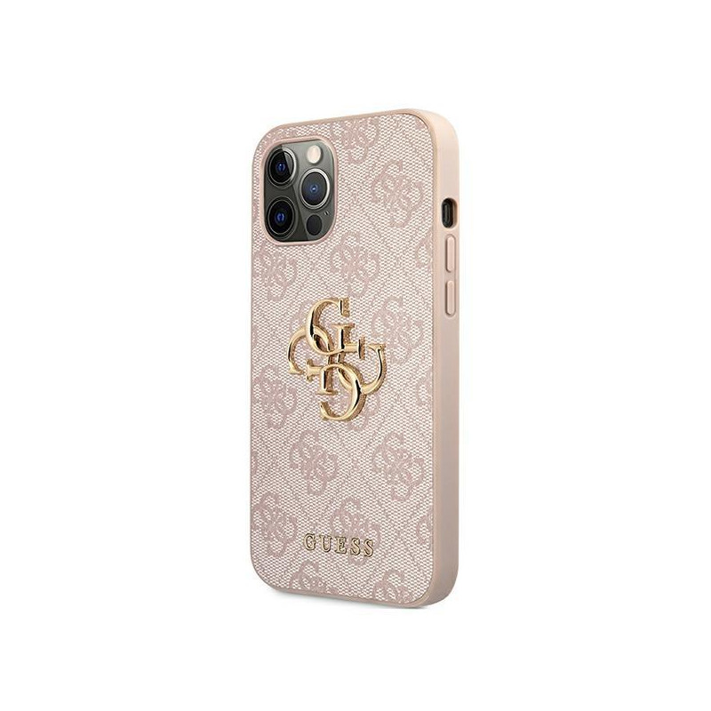 Etui Guess 4G Big Metal Logo na iPhone 12 / 12 Pro - różowe